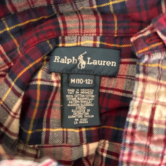 Boys flannel Ralph Lauren button down shirt Size 10/12​​​ - Picture 5 of 5